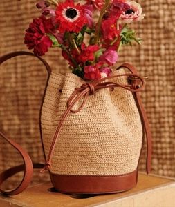 NWT - Sezane Mini Farrow Bag - Natural Raffia